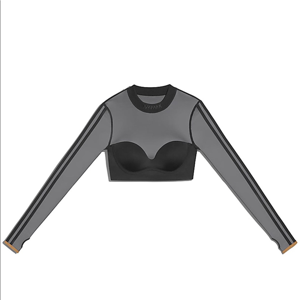 Ivy Park Mesh Crop Top, Lightly Padded Bra, L